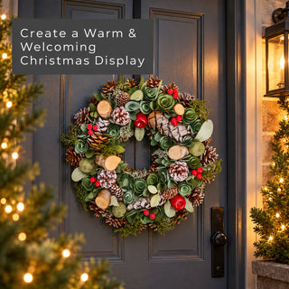 Neo 50cm Christmas Woodland Wreath Front Door