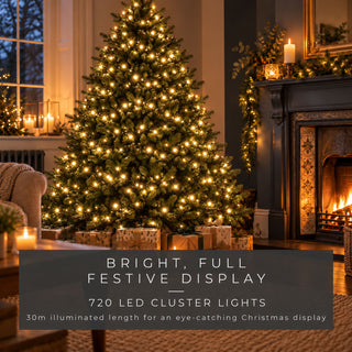 Neo Warm White 720 LED Cluster Christmas String Lights 30 Metre