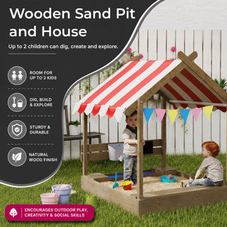 Neo Wooden Sandbox Canopy Outdoor Garden Sand Pit