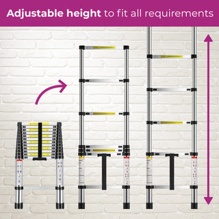 Neo 3.8M Extendable Steel Foldable Telescopic Ladder