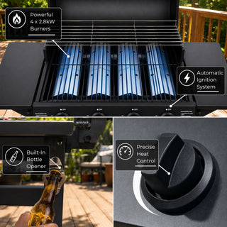 Neo Black Steel 4 Burner Gas Outdoor BBQ Grill