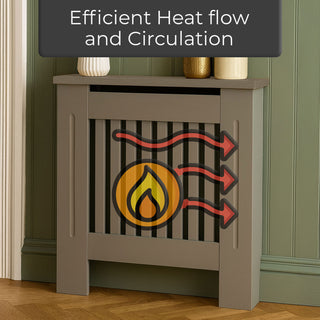 Neo Small Grey Decorative Wooden Radiator Cover