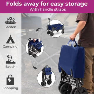 Neo Foldable Collapsible Garden Festival Cart - Navy