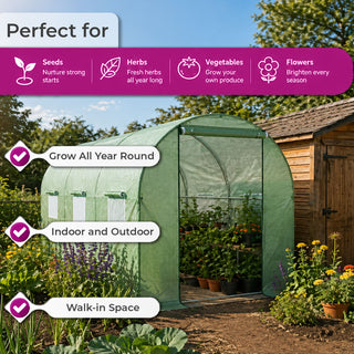 Neo Garden Polytunnel Walk-In Greenhouse 3x2x2m