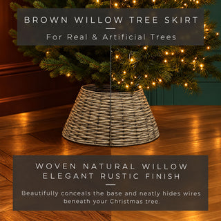 Neo Wood Natural Rustic Willow Christmas Tree Skirt