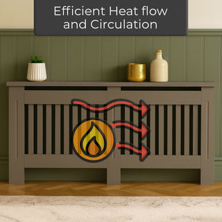 Neo Large Grey Decorative Wooden Radiator Cover
