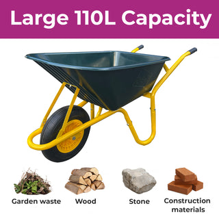 Neo Garden Wheelbarrow Heavy Duty 110L 150kg