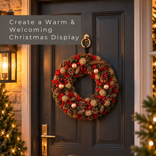 Neo 50cm Christmas Berries Baubles Pine Cone Wreath