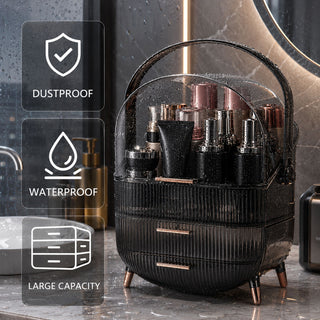 Neo Transparent Black Three Layer Cosmetic Makeup Organiser & Holder