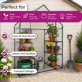 Neo Green 4 Tier Mini Greenhouse 193 x 143 x 73cm