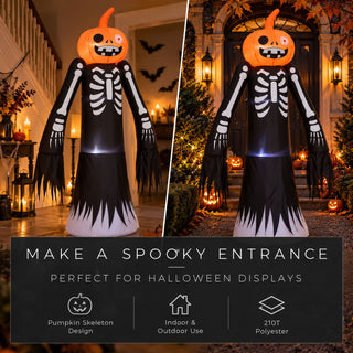 Neo Halloween Inflatable Pumpkin Skeleton with LED Lights 2.7 Metre