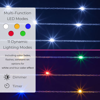 Neo 4ft White Waterfall LED Outdoor Christmas Tree Light Cascading Star Tree with 5m Lead Multi Function Modes Garden & Patio