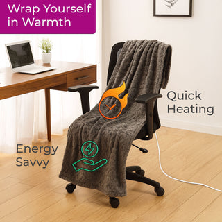 Neo Grey Electric Cable Knit Heated Throw