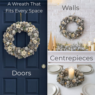 Neo Luxury 50cm Extra Large Frosted Pine Cone Wreath