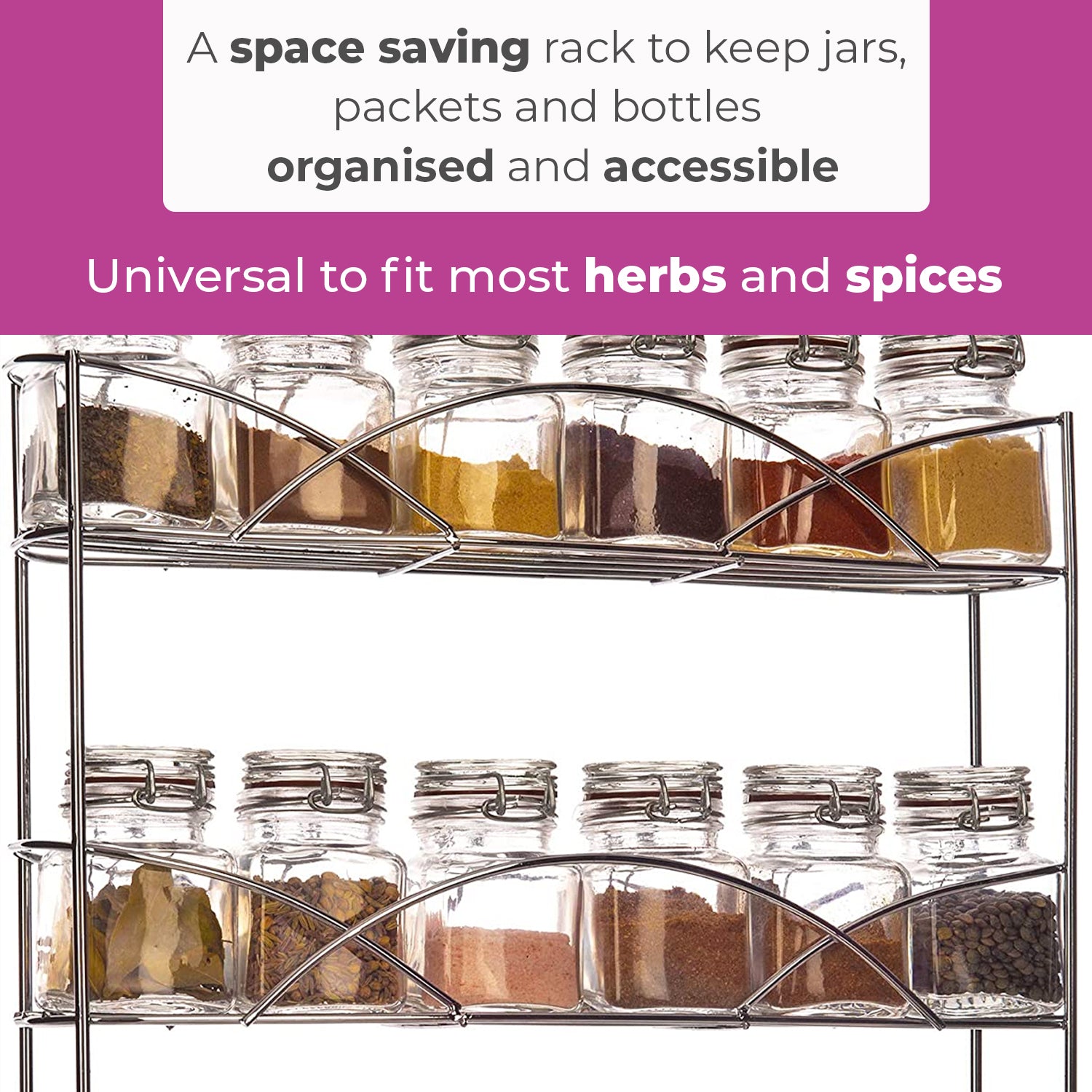 Chrome Free Standing Tier Table Top Spice Rack – Neo Direct
