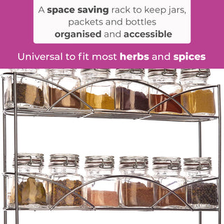 Chrome Free Standing 3 Tier Table Top Spice Rack