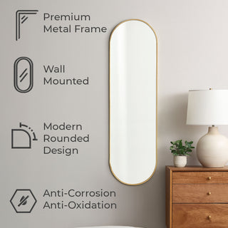 Neo Gold Wall Mirror Metal Frame Framed Full Length Vertical Hanging Home Modern Dressing Bedroom Hallway Dressing Room