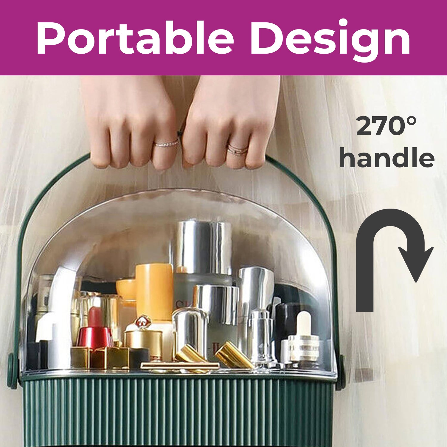 Neo Green Three Layer Cosmetic Makeup Organiser & Holder – Neo Direct