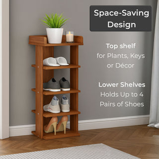 Neo Walnut Multi-Layer Wooden Shoe Rack