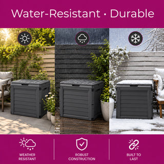 Neo Dark Grey 140L Garden Storage Box Outdoor Chest