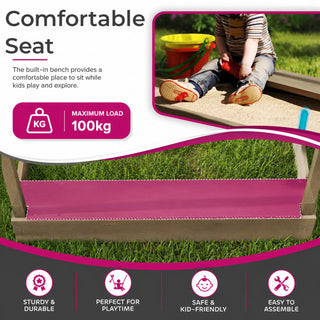 Neo Wooden Sandbox Canopy Outdoor Garden Sand Pit