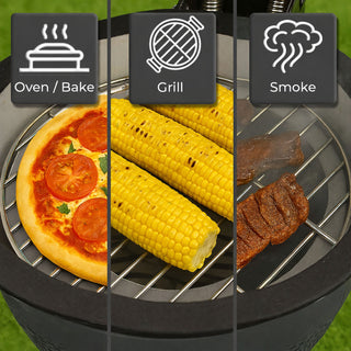 Neo Grey Kamado 13" Ceramic Mini BBQ Grill