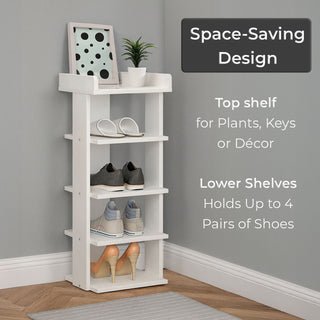 Neo White Multi-Layer Wooden Shoe Rack
