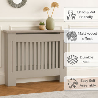 Neo Medium Grey Decorative Wooden Radiator Cover