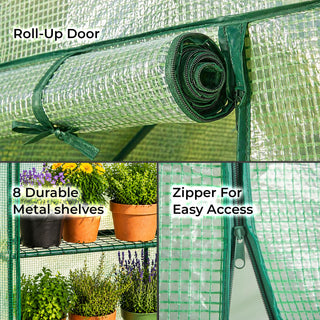 Neo 8 Tier Shelving Walk In Outdoor Greenhouse 193 x 143 x 143 cm