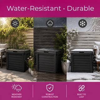 Neo Black 140L Garden Storage Box Outdoor Chest