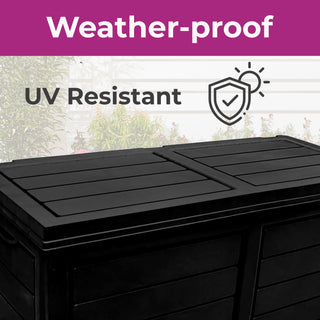 Neo 320 Litre Black Plastic Waterproof Outdoor Garden Storage Box