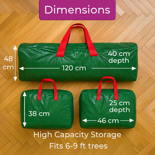 Neo 3 Piece Christmas Storage Bag Set 1x Large Xmas Tree Bag 2x Decoration Lights Ornaments Bags