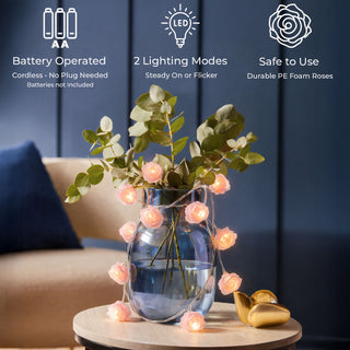 Neo Pink Rose 20 LED String Fairy Lights