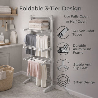 Neo Compact Indoor Electric 3 Tier Heated Airer Foldable