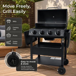 Neo Black Steel 4 Burner Gas Outdoor BBQ Grill
