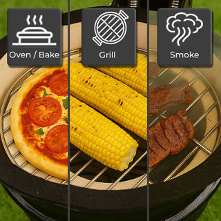 Neo Red Cinnabar Red Kamado 13" Ceramic Mini BBQ Grill