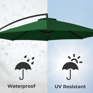 Neo Green Outdoor Freestanding Parasol with Led Lights 3 Metre