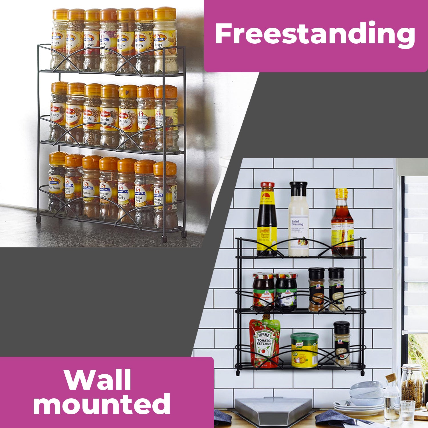 Chrome Free Standing Tier Table Top Spice Rack – Neo Direct