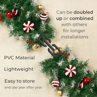 Neo 2m Candy Cane Baubles Garland Festive Foliage Garland Wreath PVC Christmas Decoration