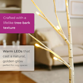 Neo Set of 2 LED Pre Lit Twig Tree Lights 60cm Birch Tree Lamp Warm White Lights Battery Operated Decorative Centrepiece Flexible Branches Christmas Wedding Bedroom Home Decor