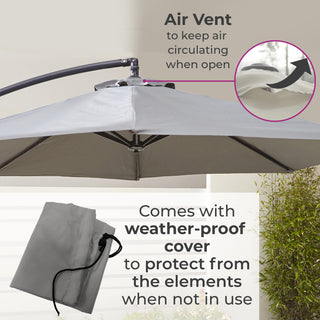 Neo 3M Grey Outdoor Waterproof Freestanding Parasol