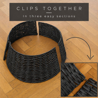 Neo Black Natural Rustic Willow Christmas Tree Skirt