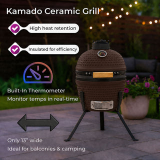 Neo Espresso Kamado 13" Ceramic Mini BBQ Grill