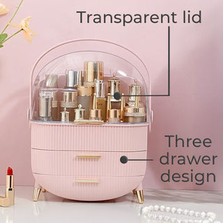 Neo Pink Three Layer Cosmetic Makeup Organiser & Holder