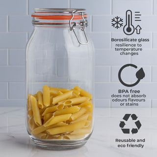 Neo 1.5L Pack of 3 Canisters with Airtight Silicone Seal Lids