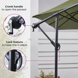 Neo Green Outdoor Freestanding Parasol with Led Lights 3 Metre