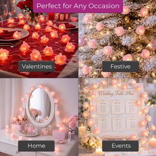 Neo Pink Rose 20 LED String Fairy Lights