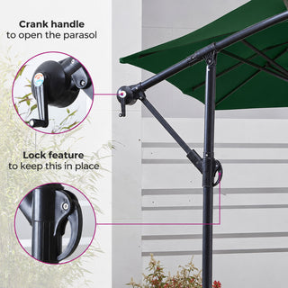 Neo Green Outdoor Freestanding Parasol with Led Lights 3 Metre