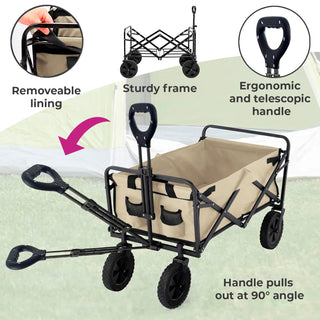 Neo Foldable Collapsible Garden Festival Cart - Natural