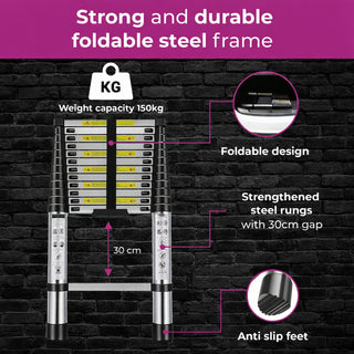 Neo 3.2M Extendable Steel Foldable Telescopic Ladder